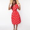 * Collectif Red & White Polka Dot Judy Swing Dress Swing