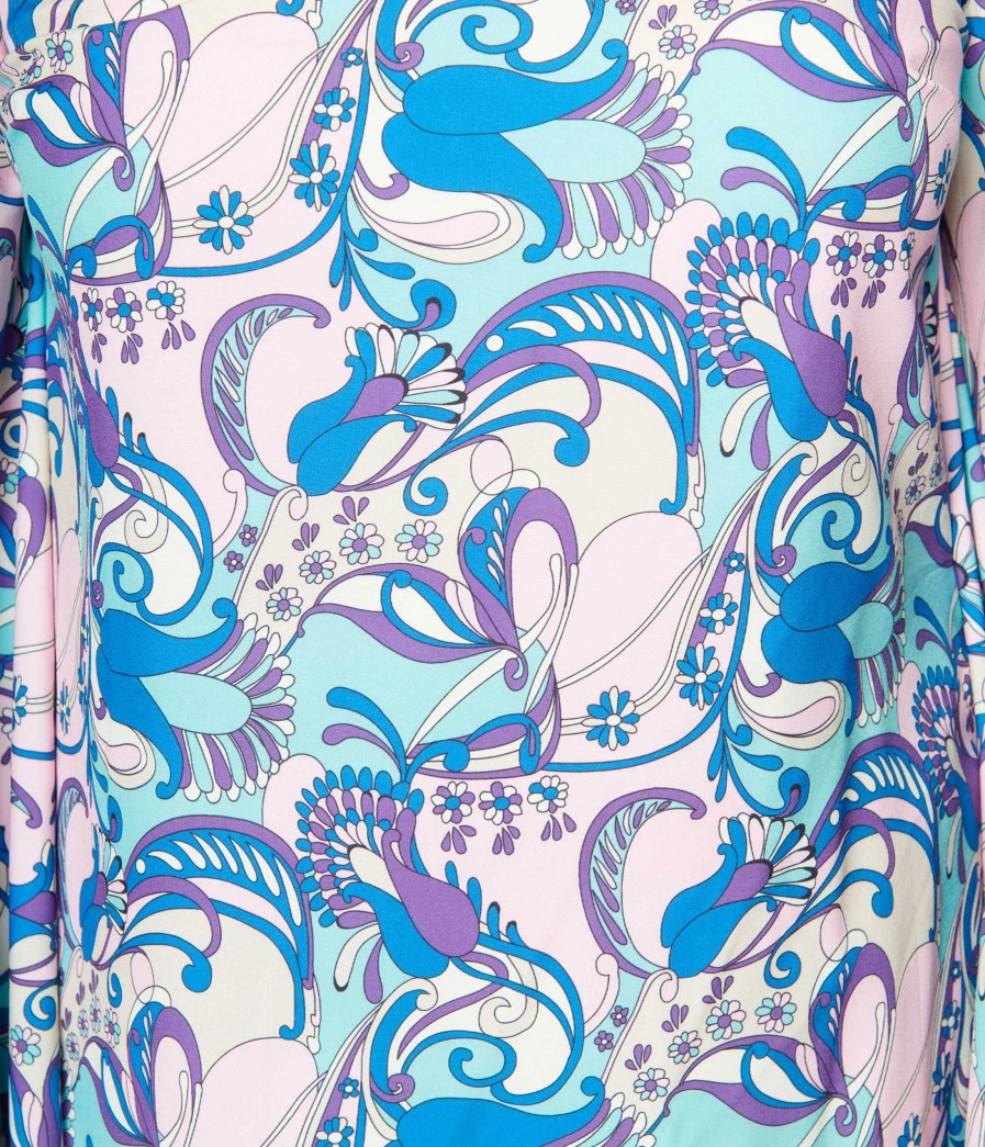 * Smak Parlour Blue & Purple Psychedelic Floral Downtown Scene Mini Dress Everyday