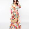 * Flying Tomato Multicolor Abstract Maxi Dress Midi & Maxi