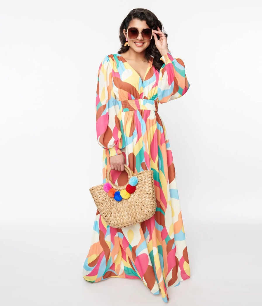 * Flying Tomato Multicolor Abstract Maxi Dress Midi & Maxi