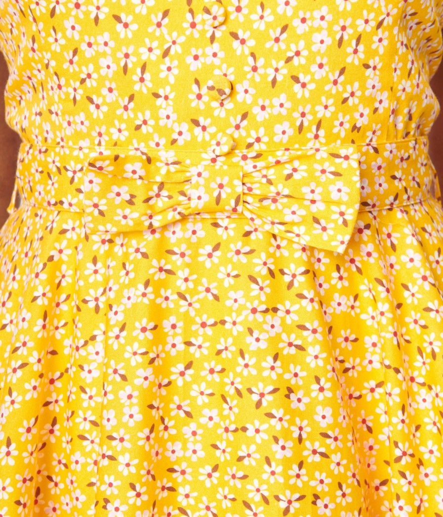 * Sheen Clothing Ltd Yellow Floral Swing Dress Everyday