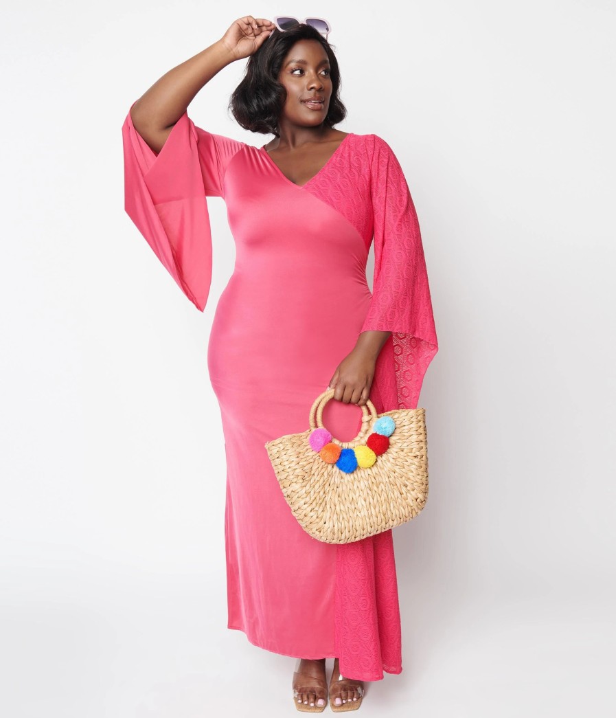 * Chic Star Hot Pink Lace Maxi Dress Midi & Maxi