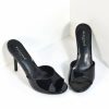 * Pleaser Black Patent Leatherette Peep Toe Slip On Heels Swim Accessories