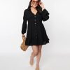 * Amaryllis Apparel (Faire) Black Long Sleeve Mini Dress Everyday