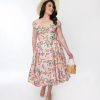 * Sheen Clothing Ltd Pink Lemon & Orange Blossom Swing Dress Swing