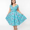 * Pop Soda Hell Bunny Blue & Pink Floral Louella Dress Everyday