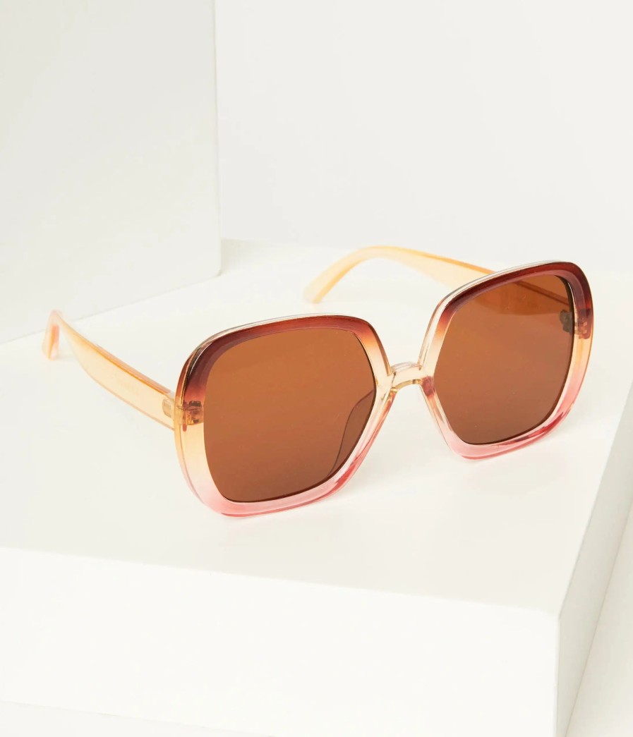 * Aj Morgan Eyewear (B2B Wholesale) Brown & Pink Square Frame Sunglasses Swim Accessories