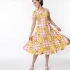 * Miss Lulo, Inc. Pink Gingham & Lemons Bella Swing Dress Swing