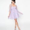 * Smak Parlour Purple Confetti Hearts Love Interest Babydoll Dress Fit & Flare