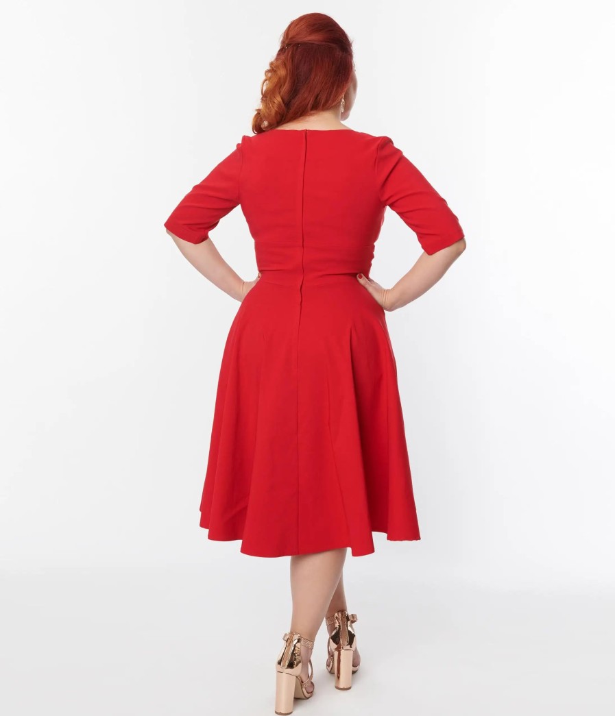 * Collectif Plus Size Red Trixie Doll Dress Fit & Flare