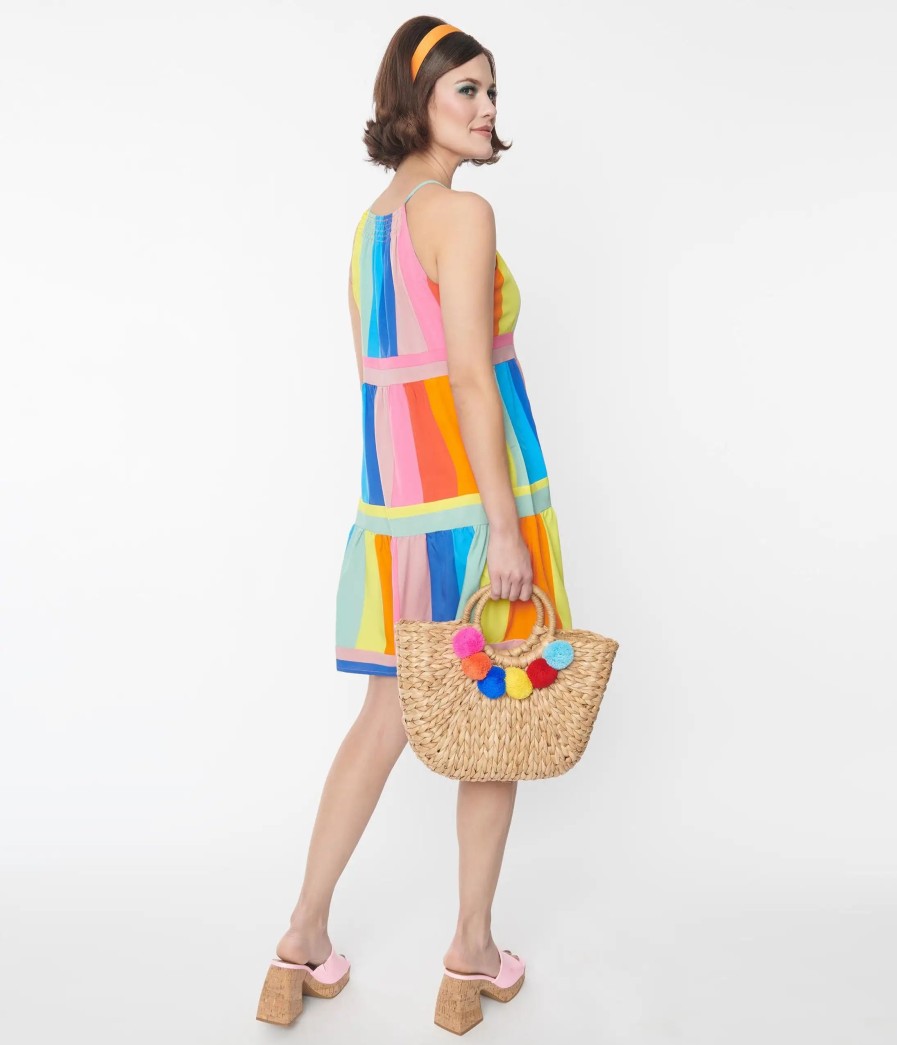 * Vanilla Monkey (Faire) Rainbow Striped Shift Dress Everyday