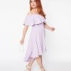 * Curve Market Plus Size Lavender Off Shoulder Dress Midi & Maxi