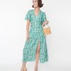 * Sheen Clothing Ltd Green & White Daisy Midi Dress Midi & Maxi