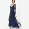 * Nataya Royal Blue Embroidered Tulle Downton Abbey Edwardian Tea Party Dress Midi & Maxi