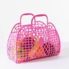 * Sun Jellies Large Hot Pink Retro Jelly Basket Bag Swim Accessories