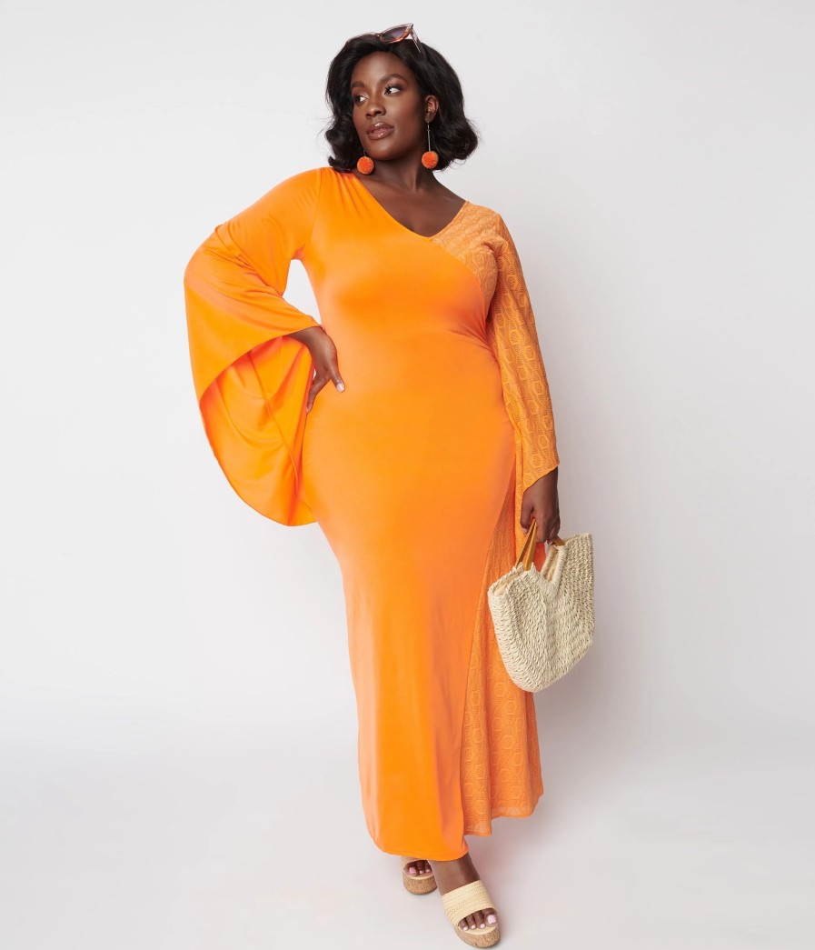 * Chic Star Neon Orange Lace Maxi Dress Midi & Maxi