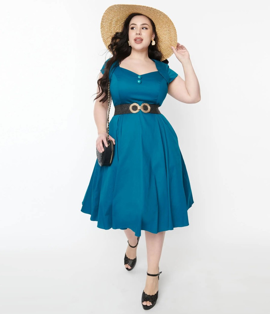 * Collectif Teal Nell Swing Dress Everyday