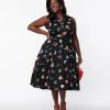 * Collectif Plus Size Black Cats Forever Caterina Swing Dress Swing