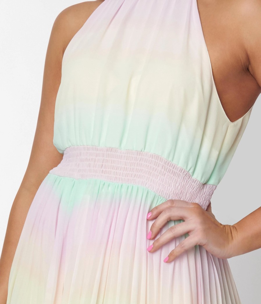 * Davi + Dani Pastel Rainbow Striped Maxi Dress Midi & Maxi