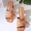 * Matisse Pink Daisy Cork Mule Heels Swim Accessories