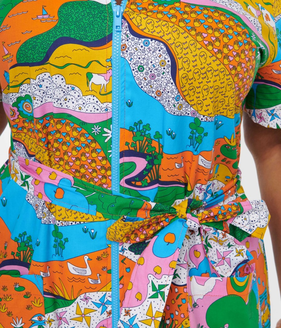 * Blue Platypus Plus Size Rainbow Psychedelic Shirt Dress Everyday