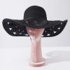 * Jeanne Simmons Accessories Black Circular Cut Out Sun Hat Swim Accessories