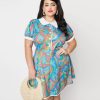 * Smak Parlour Plus Size Psychedelic Floral River Fit & Flare Dress Fit & Flare