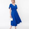 * Stay Warm In Style (Faire) Royal Blue Flutter Sleeve Midi Dress Midi & Maxi