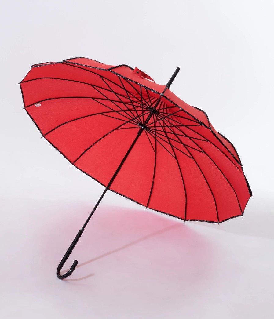 * Soake (Faire) Red & Black Ribbed Pagoda Umbrella Swim Accessories