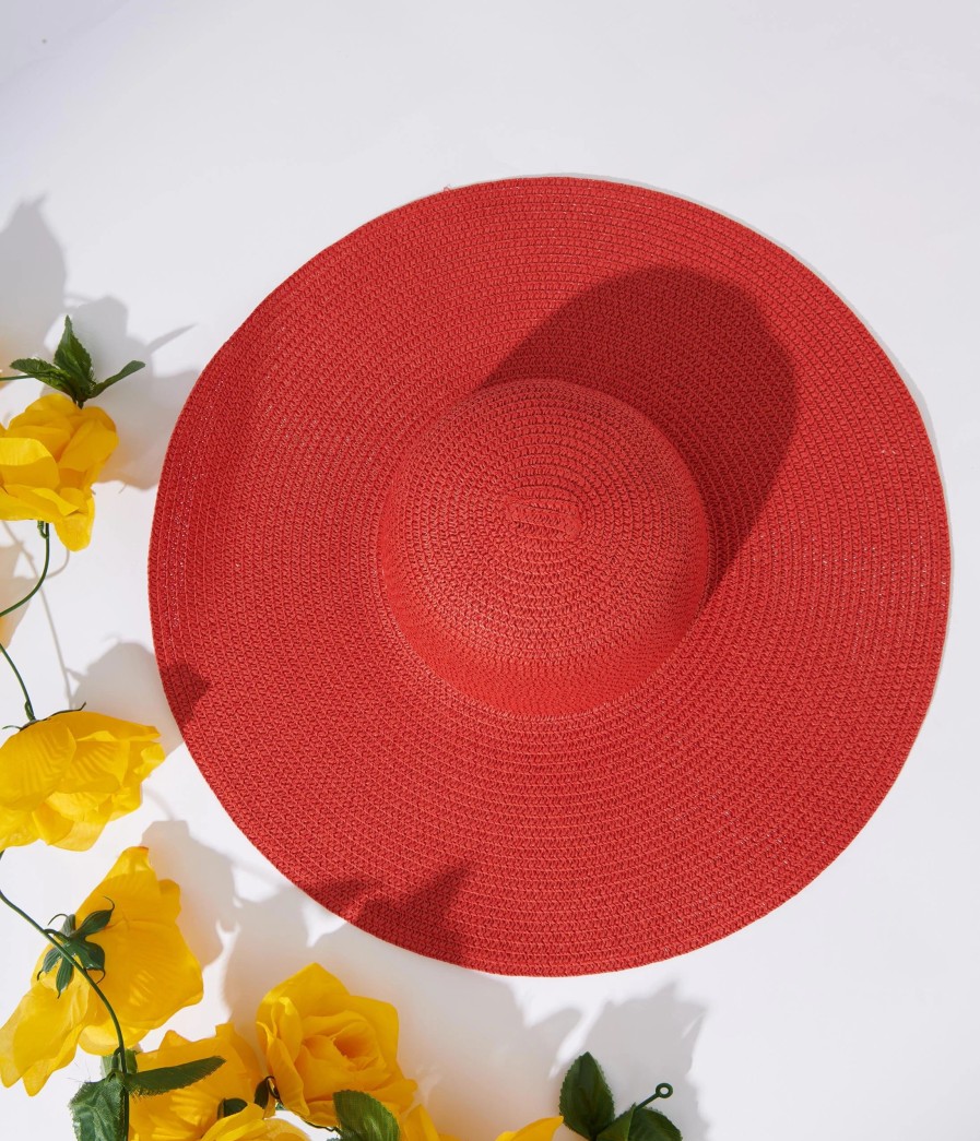 * 3 Am (Faire) Big Red Sun Hat Swim Accessories