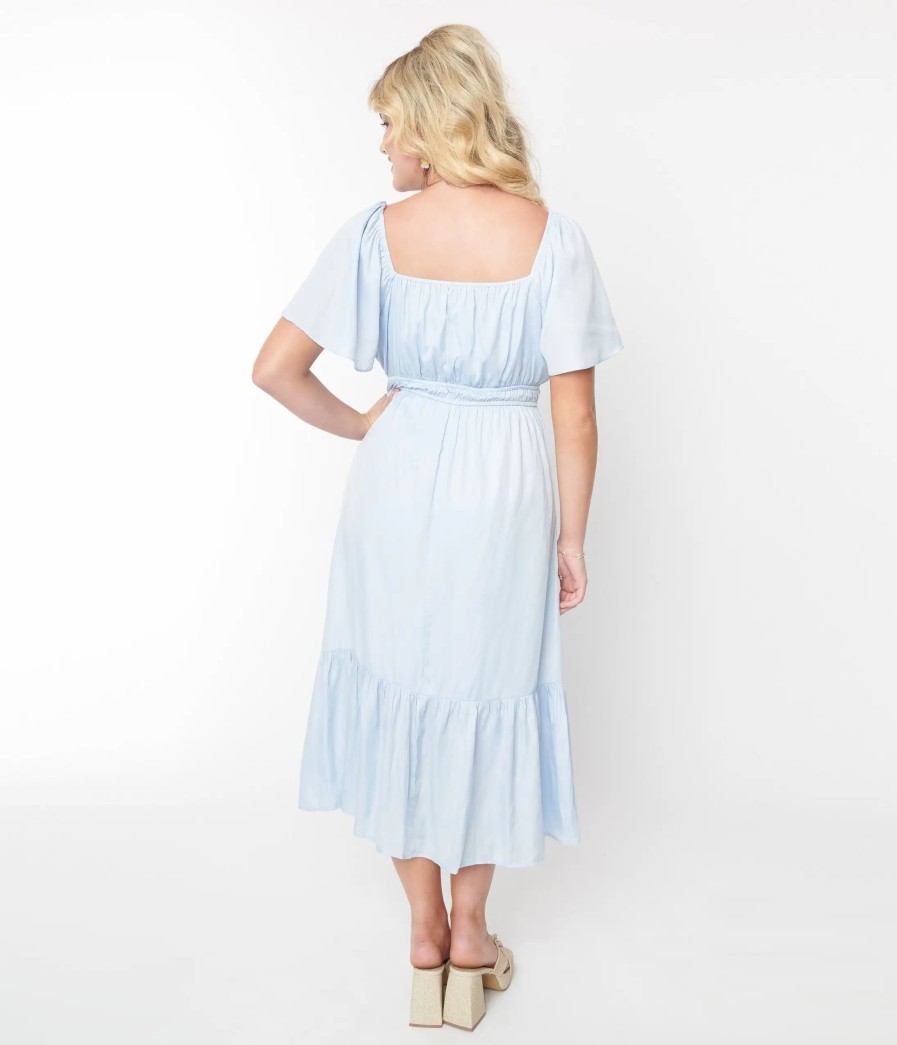 * Iwt Brands (Faire) Baby Blue Princess Midi Dress Midi & Maxi