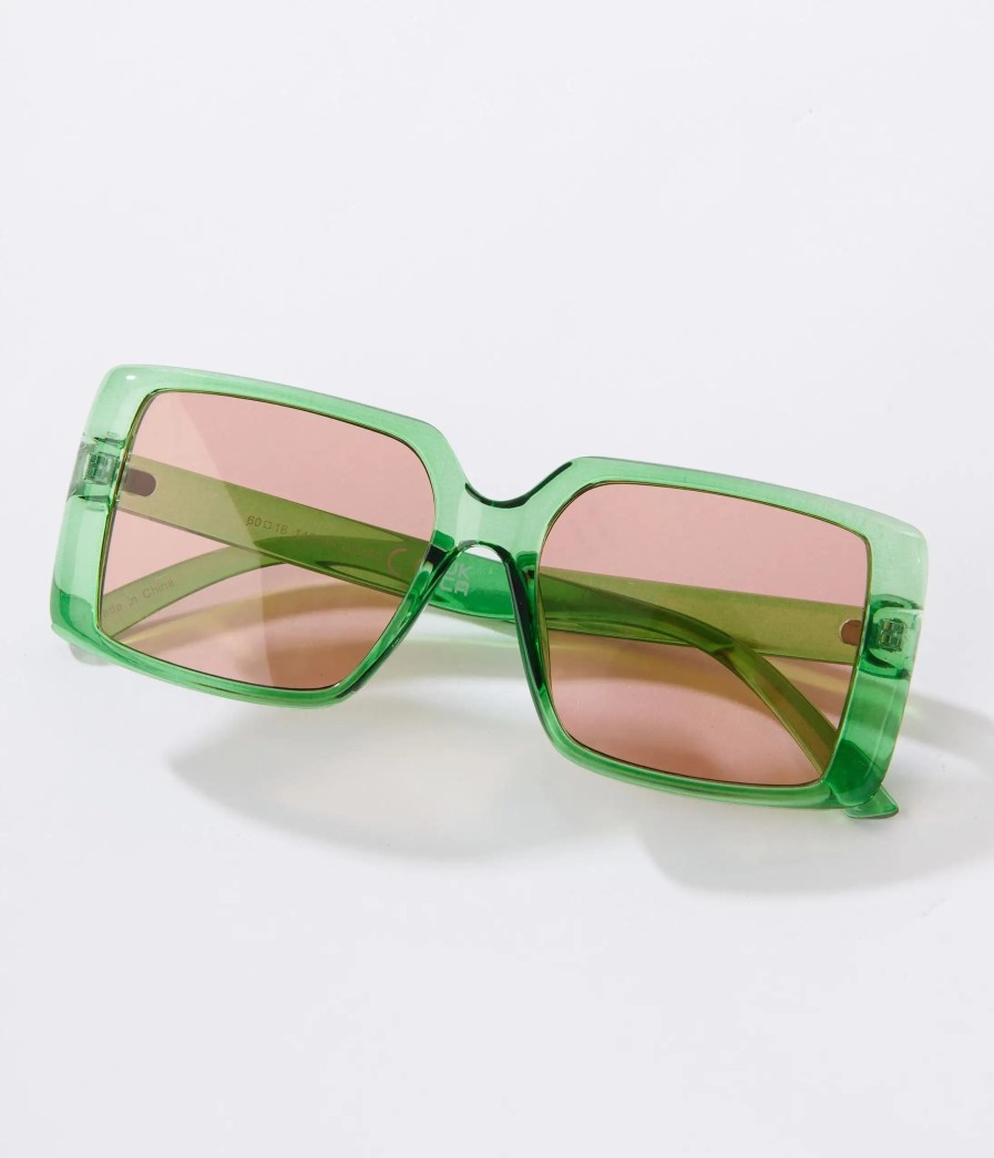 * Lucent Product Inc. Green & Orange Tint Square Sunglasses Swim Accessories