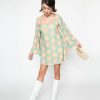 * Smiley X Smak Parlour Mint & Smiley Daisy Print Downtown Scene Mini Dress Everyday