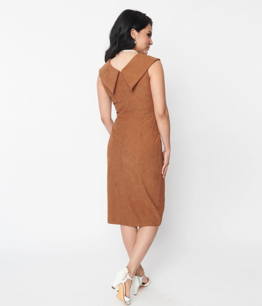 * Chic Star Brown Corduroy Midi Dress Midi & Maxi