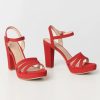 * Fortune Dynamic Lipstick Red Platform Heel Sandals Swim Accessories