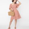 * Heyson (Faire) Clay Red Tiered Mini Dress Everyday