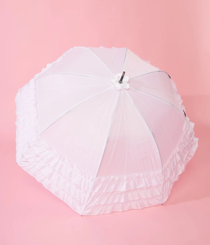 * Soake (Faire) White Triple Frilled Umbrella Swim Accessories