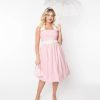 * Collectif Pink & White Contrast Waverly Swing Dress Swing