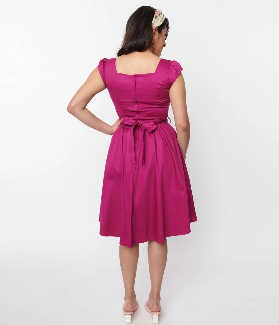 * Lady Vintage Wholesale Boysenberry Swing Dress Everyday