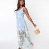 * Chic Star Light Blue Butterfly Overlay Maxi Dress Midi & Maxi