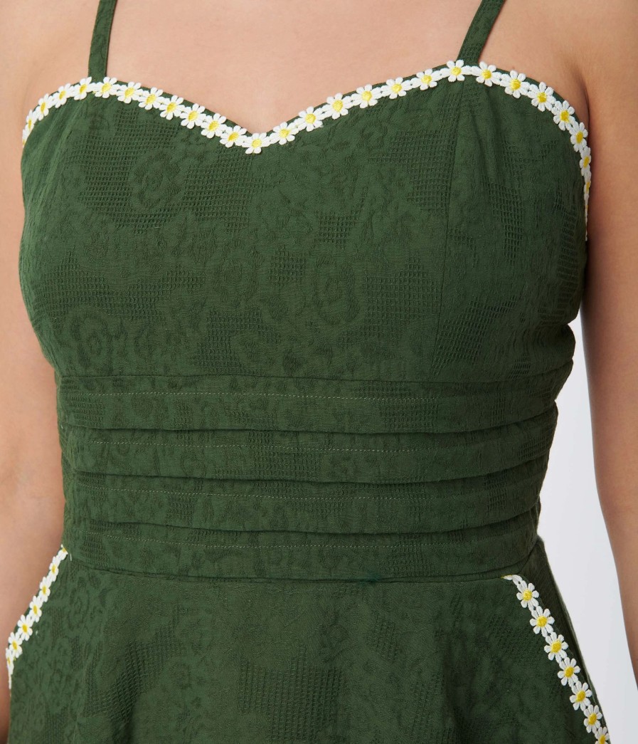 * Unique Vintage Green Follow Your Heart Fit & Flare Dress Fit & Flare