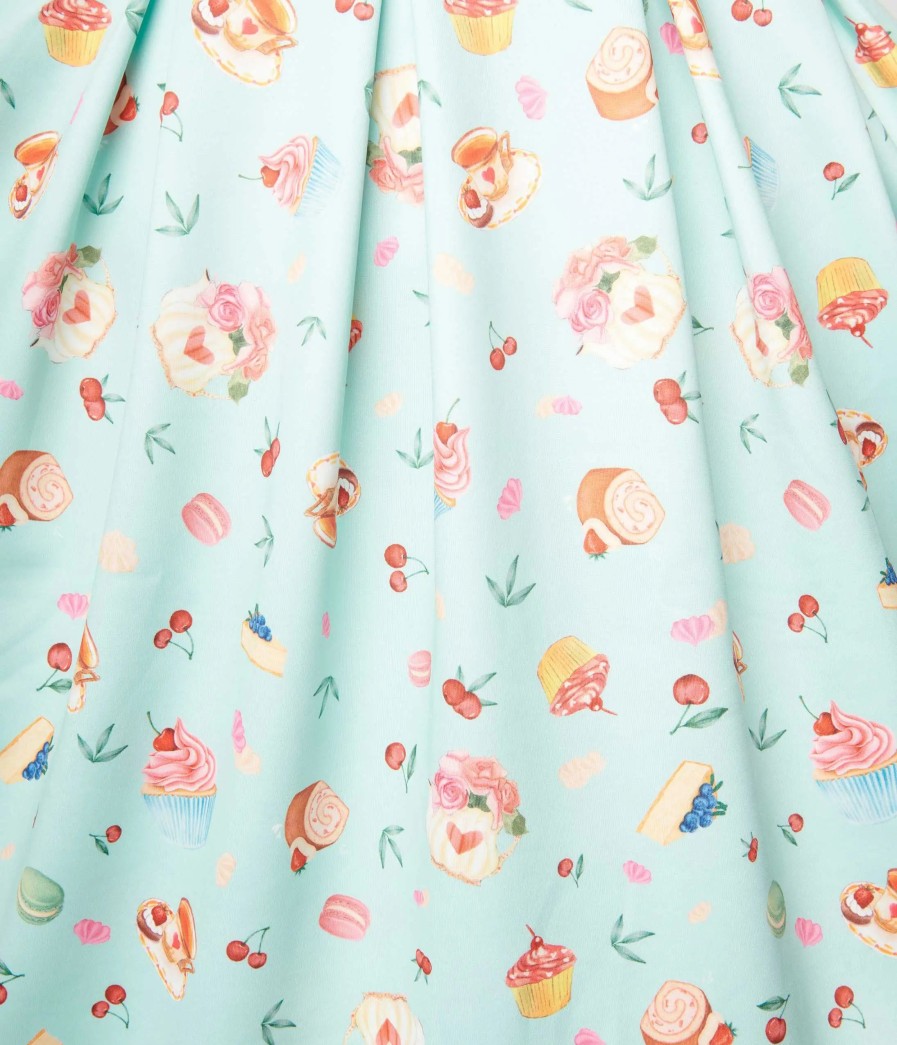 * Dolly And Dotty Mint Blue Afternoon Tea Time Swing Dress Swing