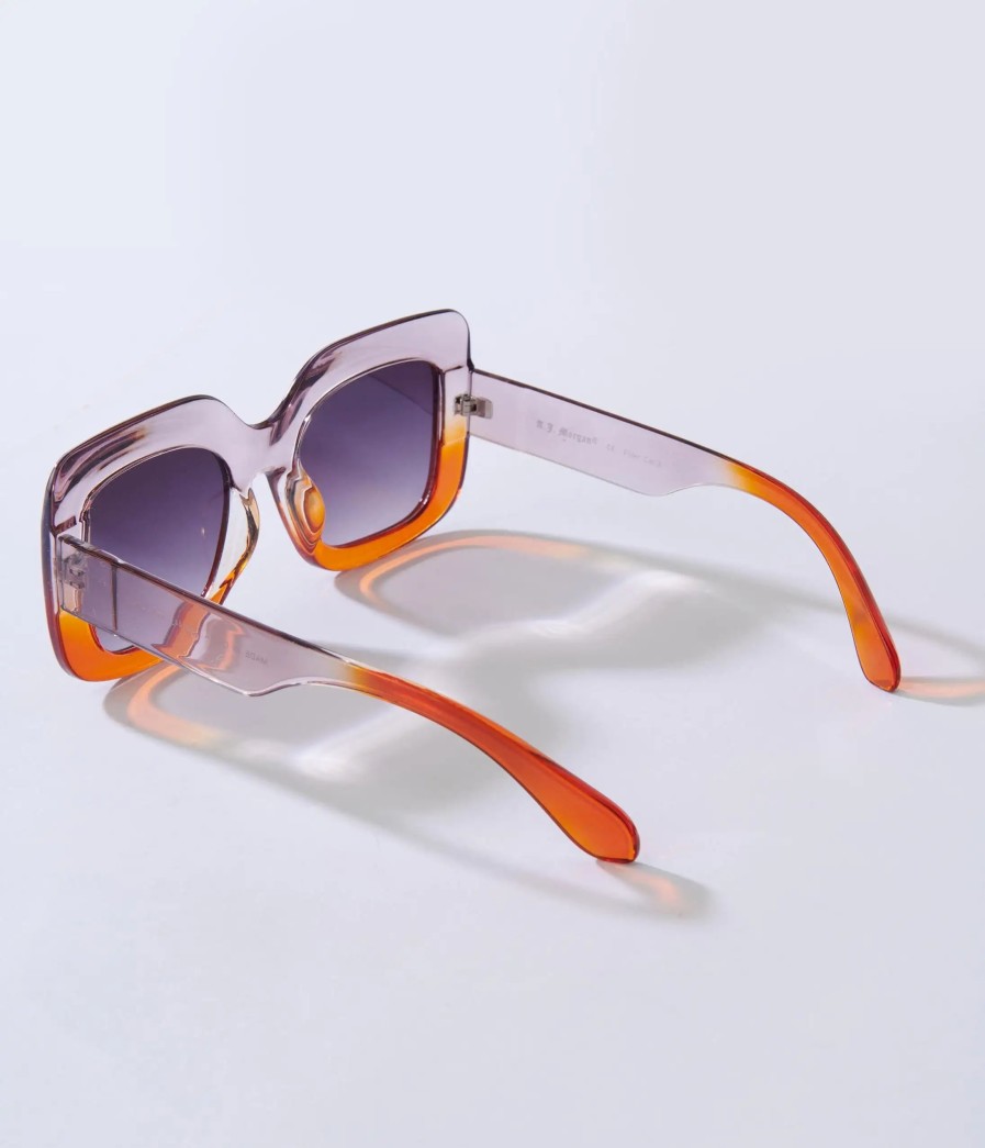 * Aj Morgan Eyewear (B2B Wholesale) Lilac & Amber Ombre Square Sunglasses Swim Accessories