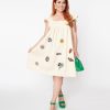 * Jade By Jane (Faire) Cream & Multicolored Patch Shift Dress Everyday