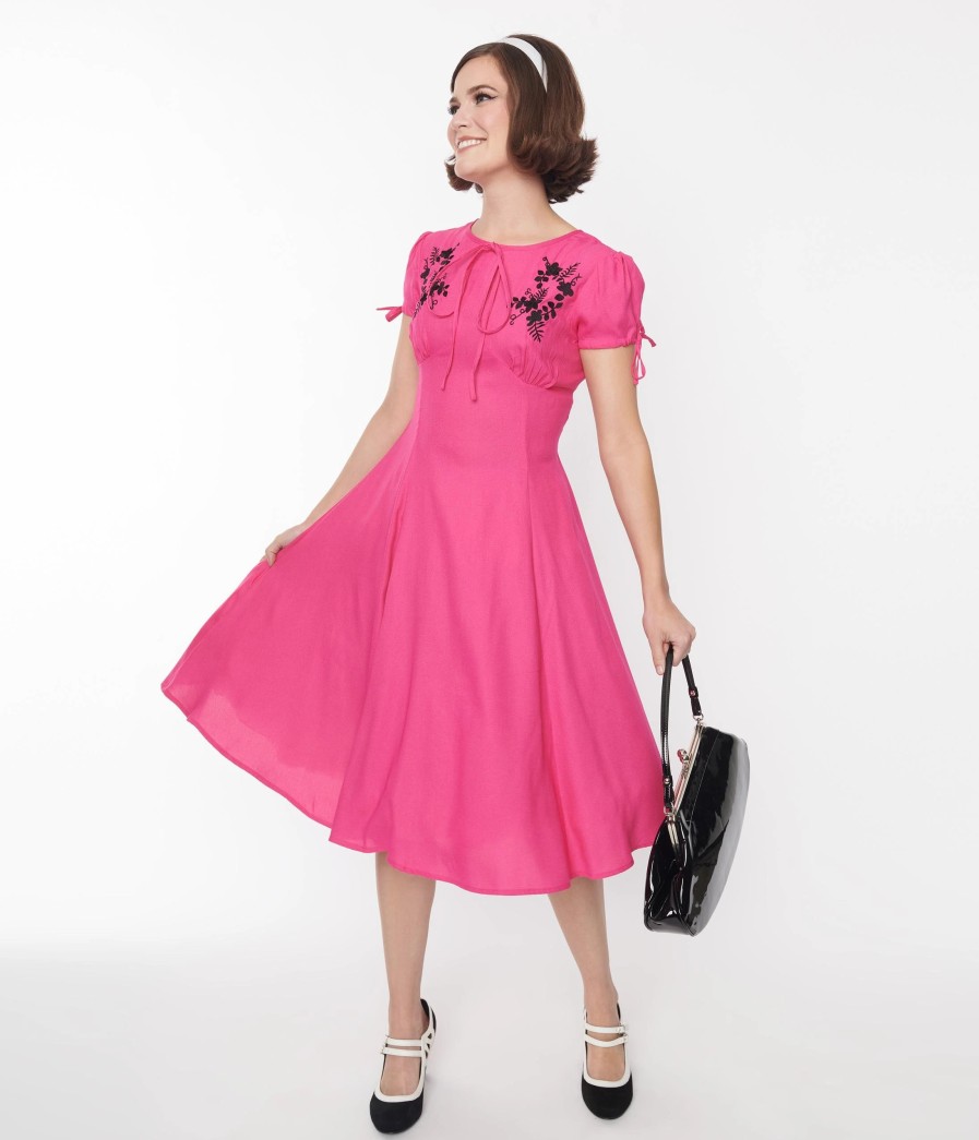 * Sheen Clothing Ltd Fuschia Ava Swing Dress Swing