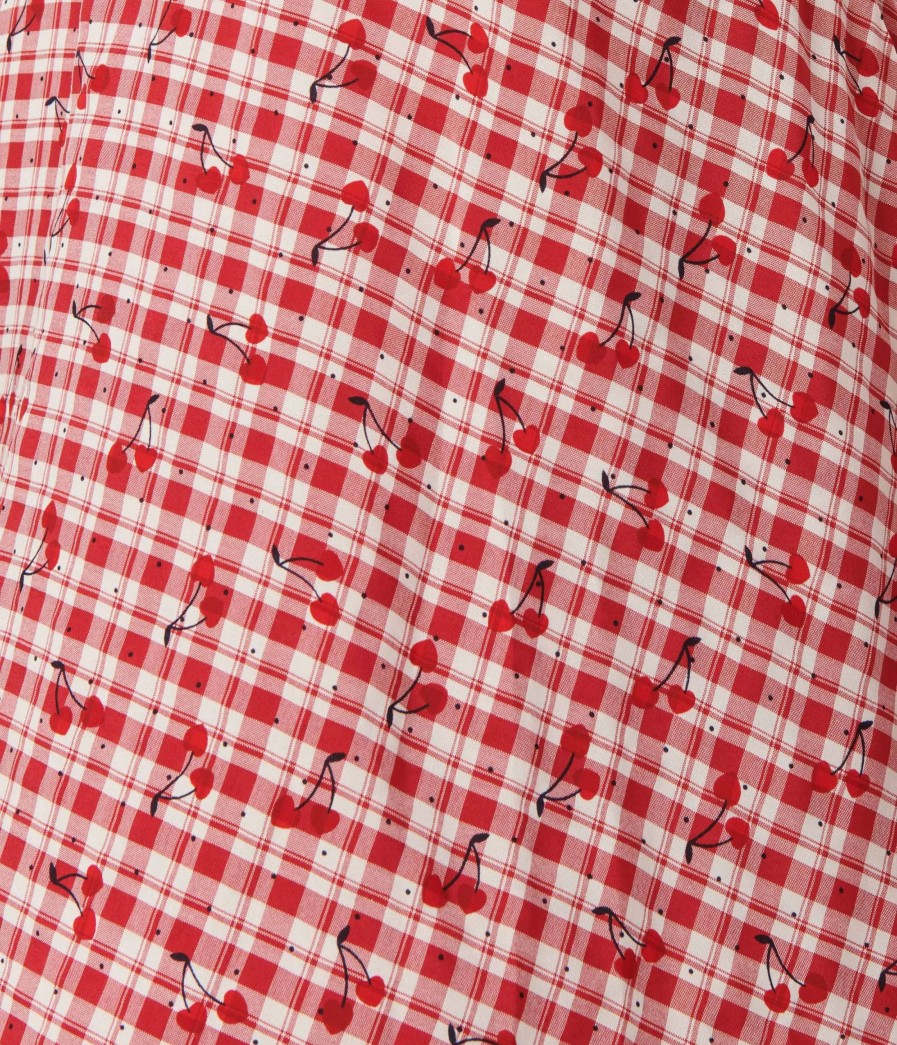 * Lifestyle Group (Uk) Ltd 1950S Red Gingham Sweet Cherry Swing Dress Swing