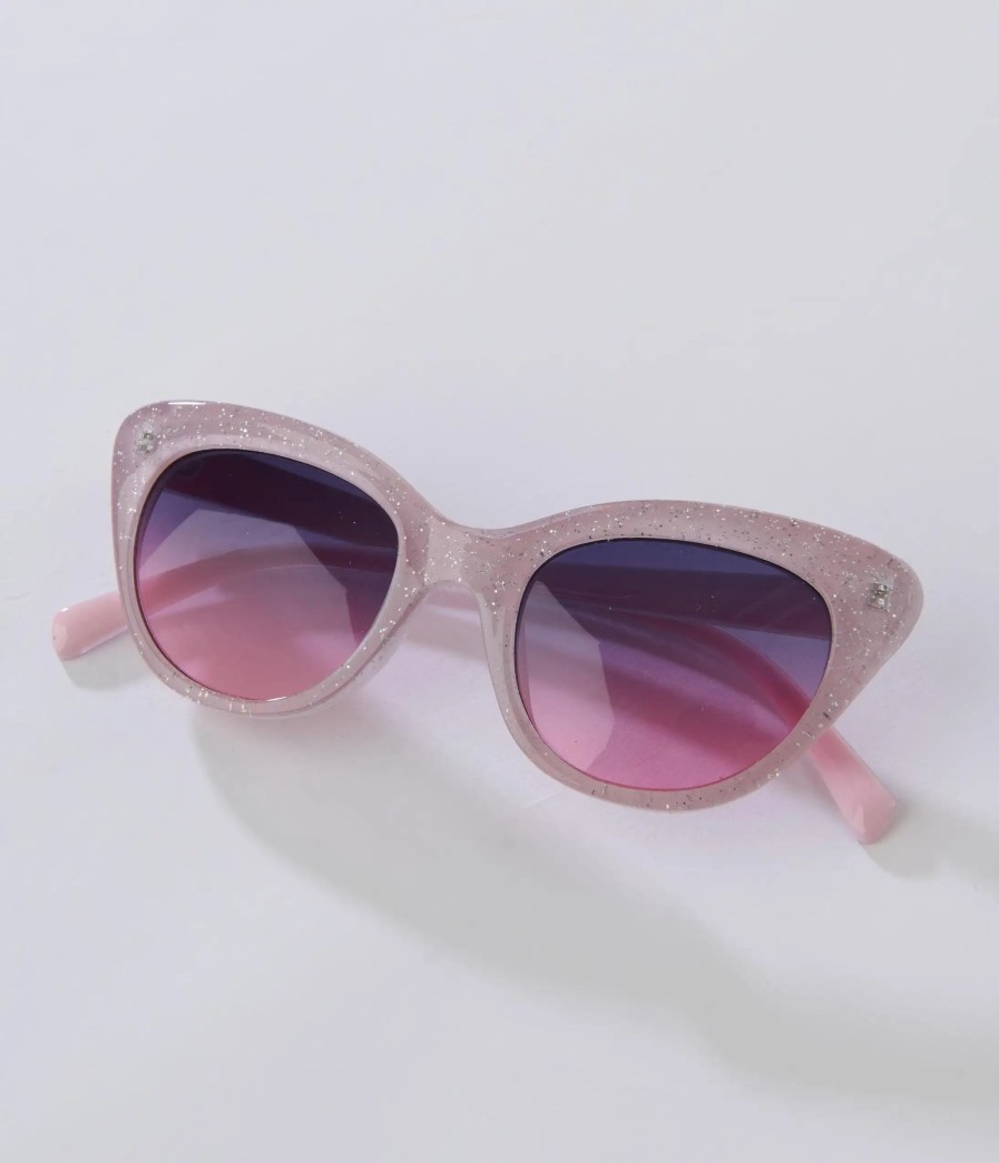 * Aj Morgan Eyewear (B2B Wholesale) Pink Glitter Cat Eye Sunglasses Swim Accessories