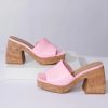 * Jp Original Corp. Pink Patent Leatherette Cork Mules Swim Accessories