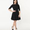 * Unique Vintage Black Stephanie Fit & Flare Dress Everyday