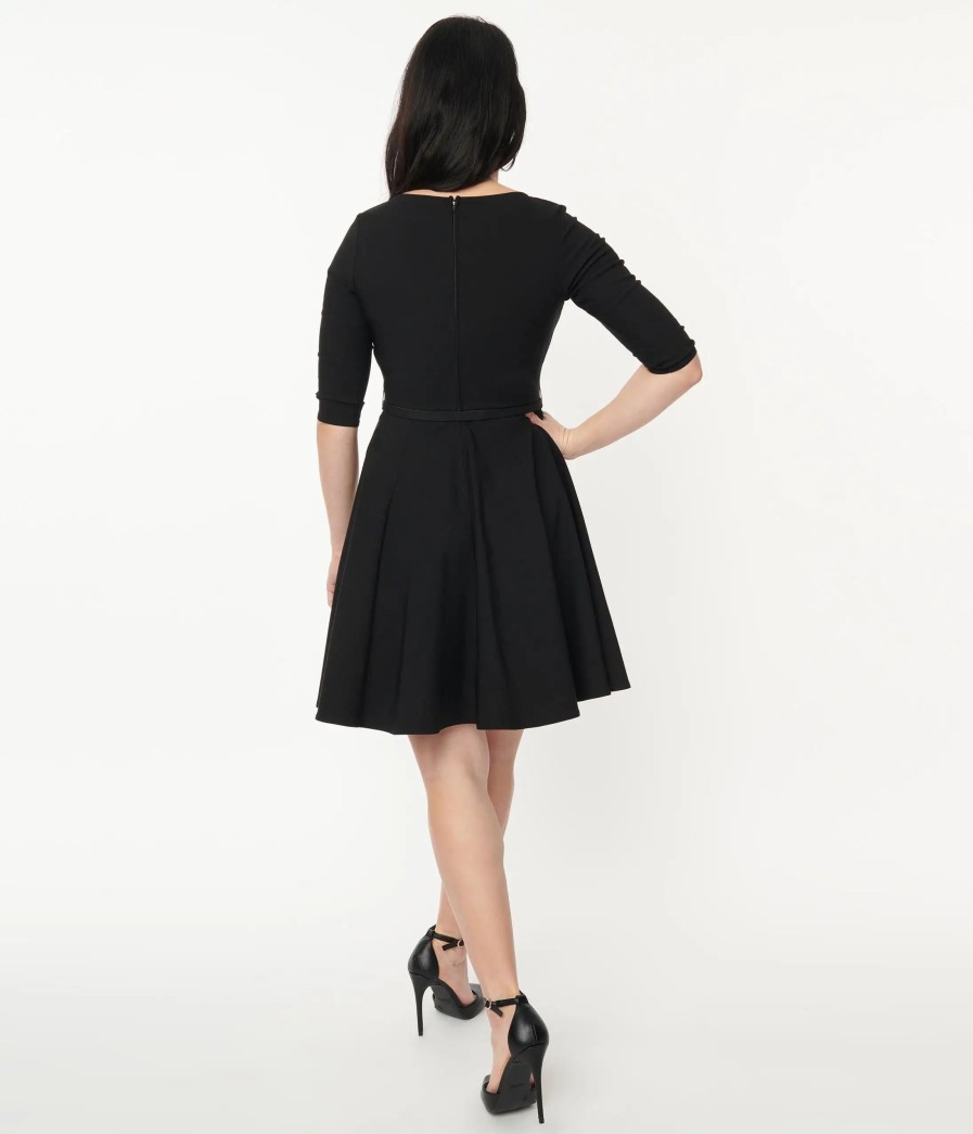 * Unique Vintage Black Stephanie Fit & Flare Dress Everyday